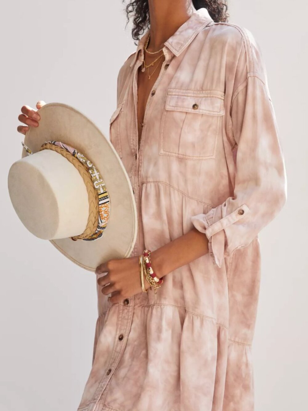 Anthropologie Pilcro Tie-Dye Utility Mini Dress
